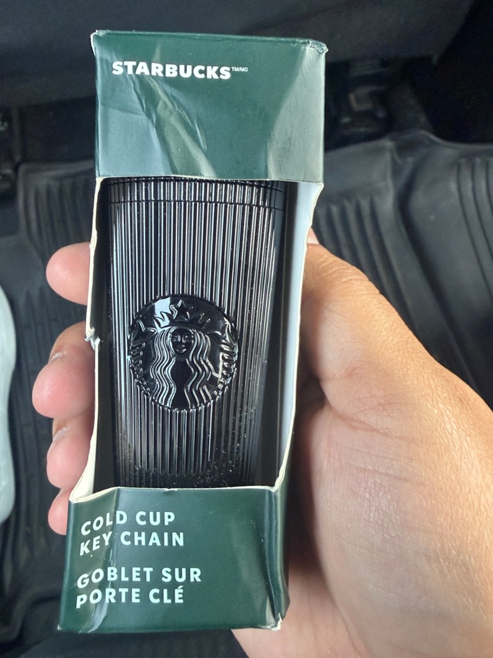 Starbucks Black Ribbed Cold Cup Key Chain